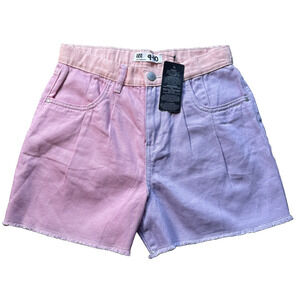 Cotton on Kids Girl Demin Pastel Pink Purple Peach Short Adjustable waist 9-10